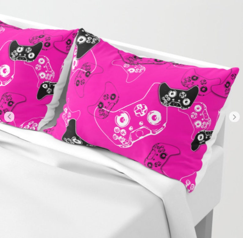 Girl Gamer Pillow Cover Gamer Gifts Gamer Room Gamer Bedding Video Game Pillow Case Pink Gamer Pillow Sham Set 2pcs Gaming Pillow