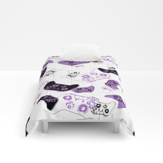 White Video Game Blanket Video Game Comforter Girl Gamer Etsy