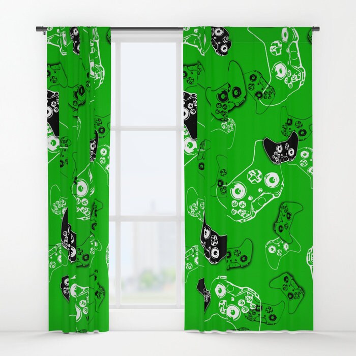 Gamer Room Window Curtain Gamer Curtains Boys Curtains Etsy