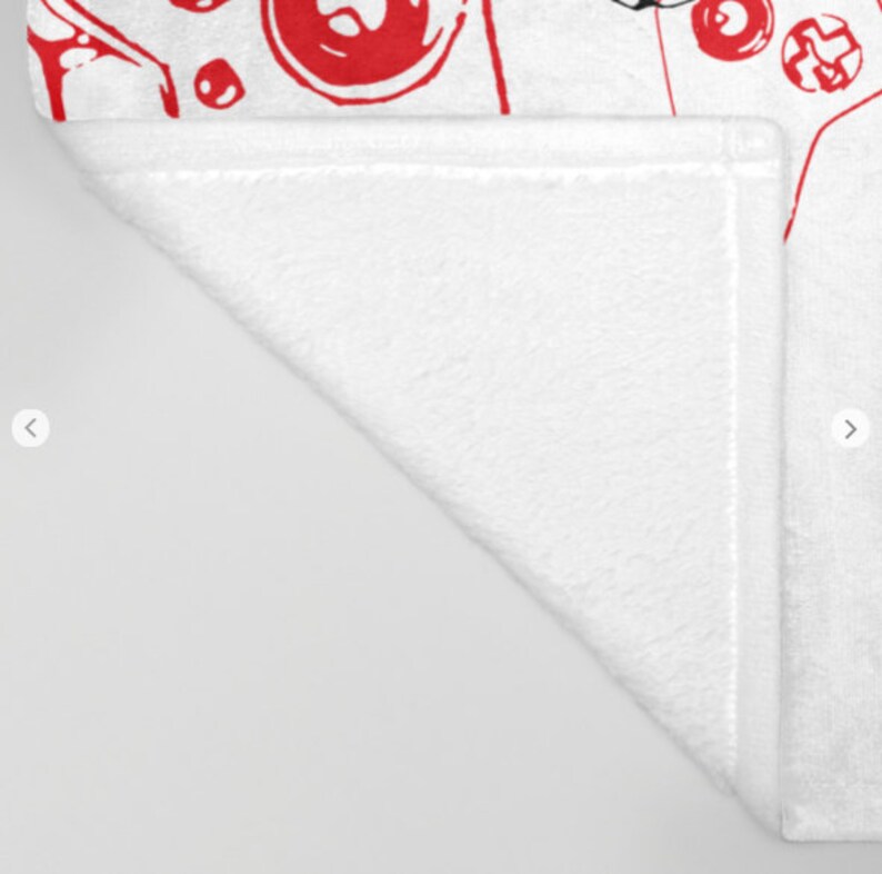 Video Game Blanket Video Game Room Gaming Bedroom Throw Blanket White Gamer Blanket Gaming Room Gamer Gifts Red Gamer Room Decor