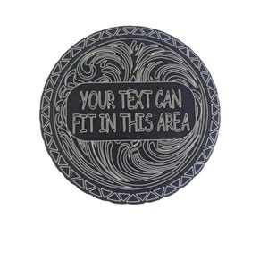 snuff can lids, tobacco can, engraved, custom, Diplidz™, Personalized Name Plate (2 Lines of Text)