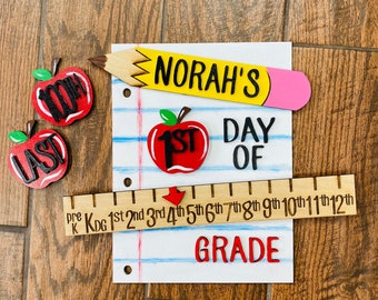 Back to School Sign Personalized| Reusable sign| Back to school sign| last day of school sign| interchangeable school sign