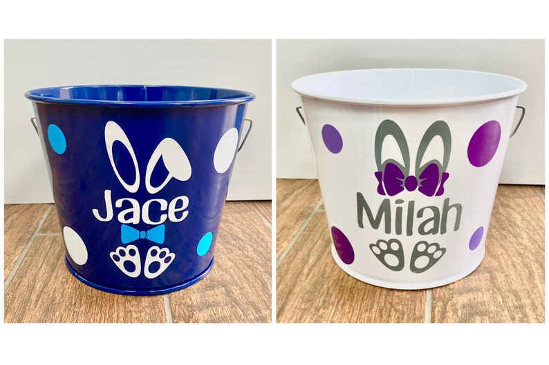 Metal Easter Buckets Personalized Etsy