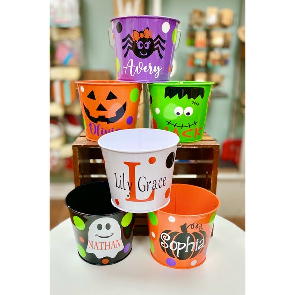 Halloween Metal Trick or Treat Bucket Basket