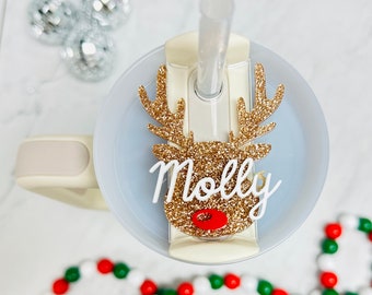 Reindeer Stanley H2.0 Name Tag| Christmas Stanley tag| Stanley name tag| Christmas tag| Stanley tag