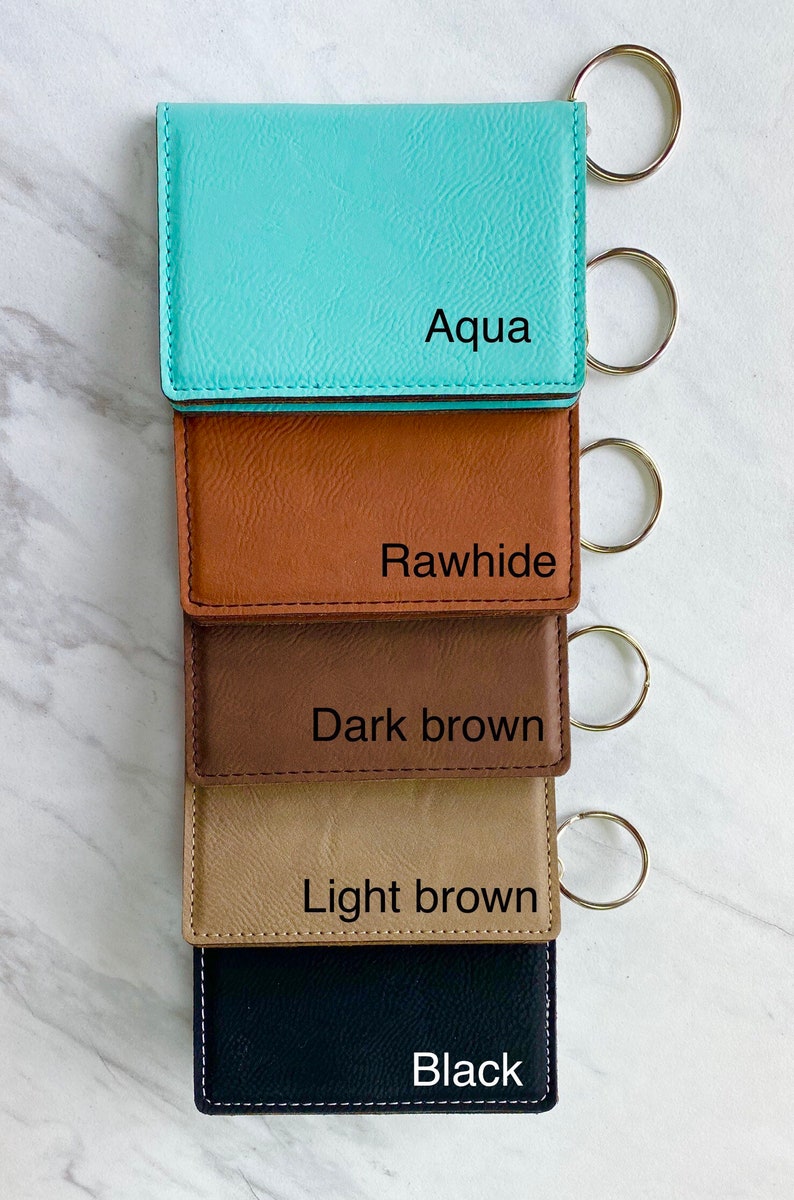 Keychain ID Holder Leather ID Wallet Wallet Keychain Wallet Personalized Gift Custom Wallet image 5