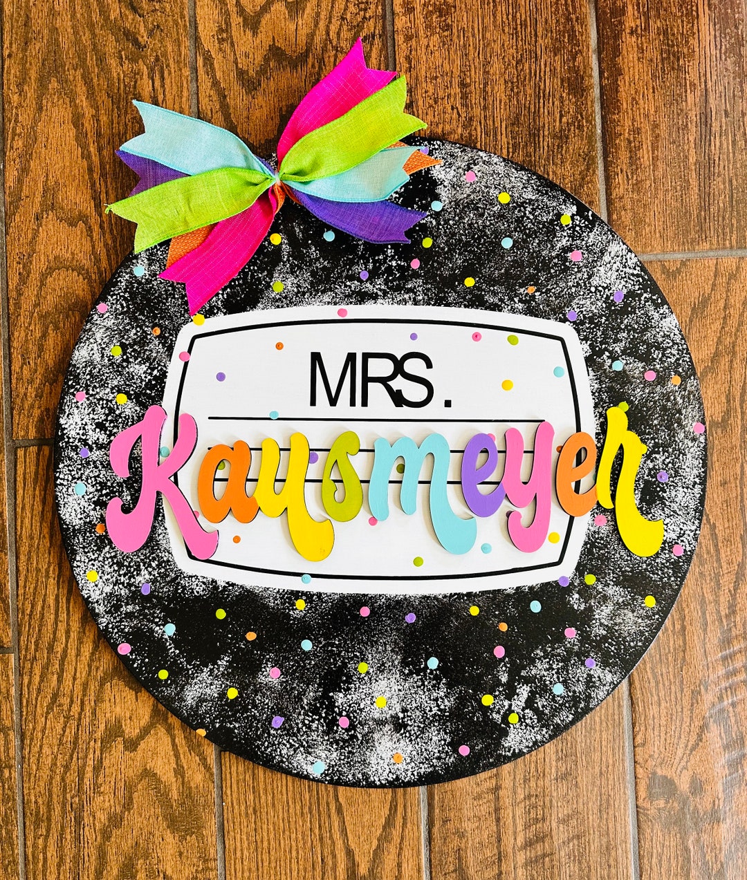 Teacher Wood Sign Door Hanger Composition Book Door Hanger Circle Door ...