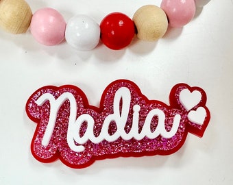 Valentines Day Script Name Hair Clips| Girls Hair Clips| Valentines Hair Clips| Valentines Day Gifts For Girls| Custom Name Hair Clips