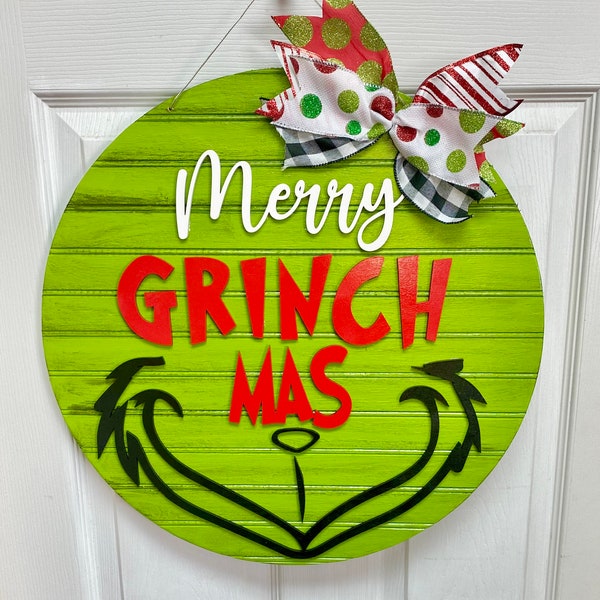 Grinch Door Hanger Etsy