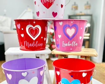 Valentine's Day Metal Bucket | Valentines Bucket| Valentines Gift|Valentines Day| Metal Bucket| Kids Bucket