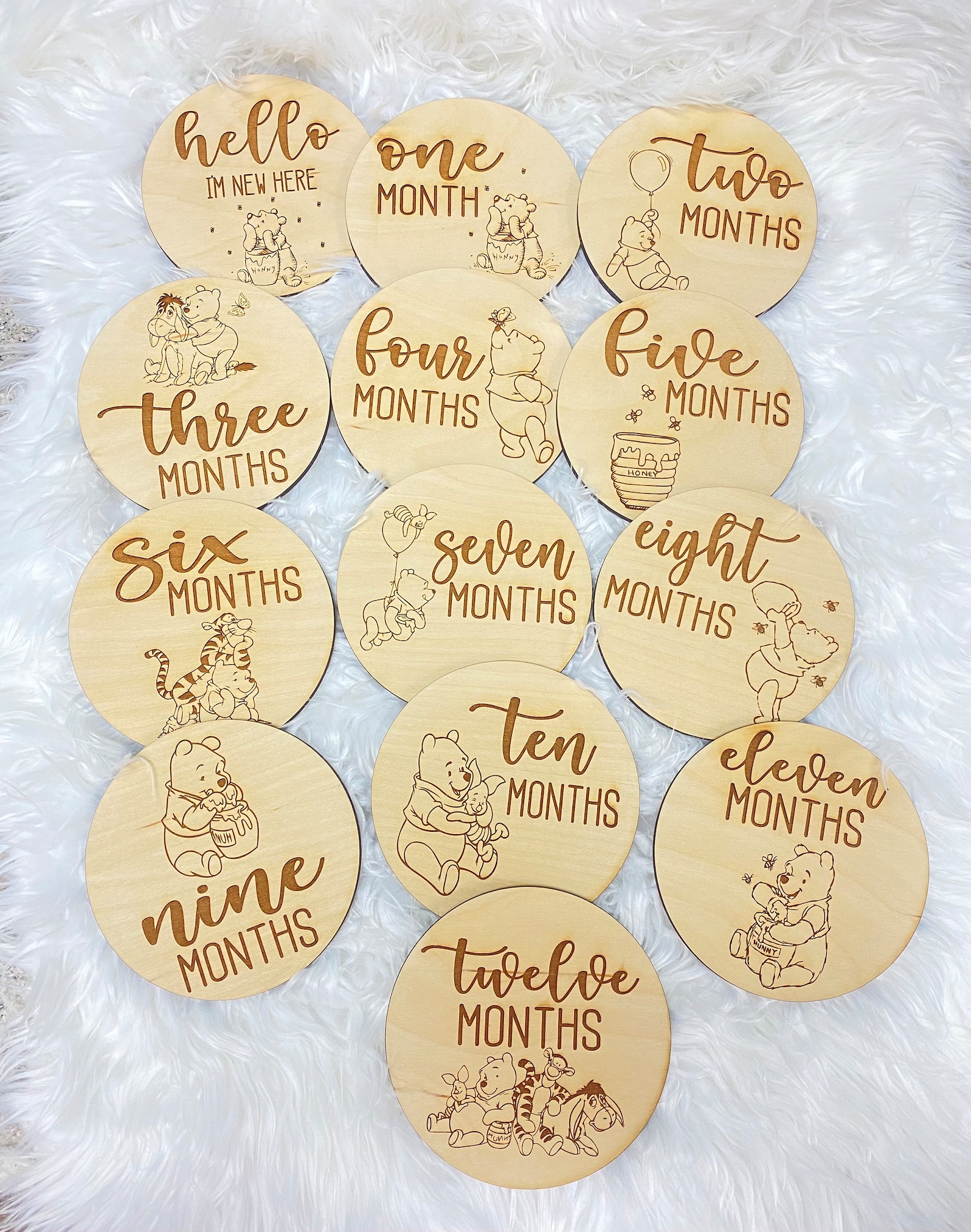 Pooh Bear Baby Milestone Circle Photo Props |winnie the Pooh| Baby ...
