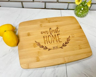 Our First Home Tray Cutting Board|Gift| Housewarming|Laser Engraved