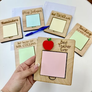 Teacher Sticky Note Holder |Teacher Appreciation Gift| End of School Year Gift| Teacher Notepad| Post It Holder|  Personalized Teacher Gift