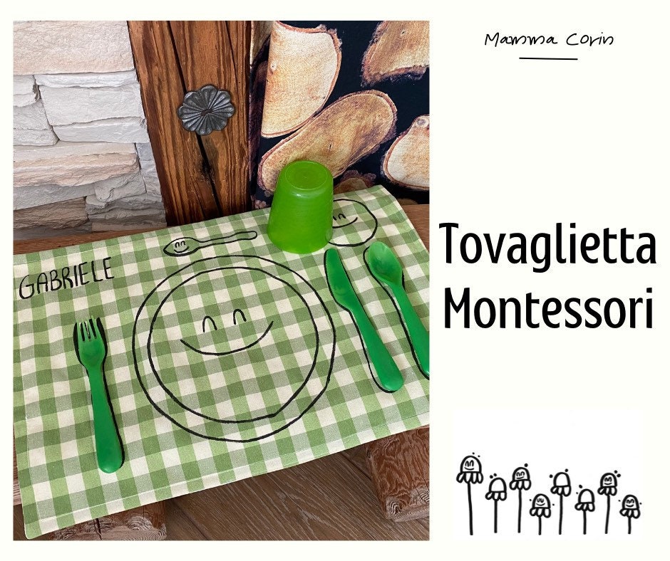 Tovaglietta Montessori personalizzata per bambini -  Italia