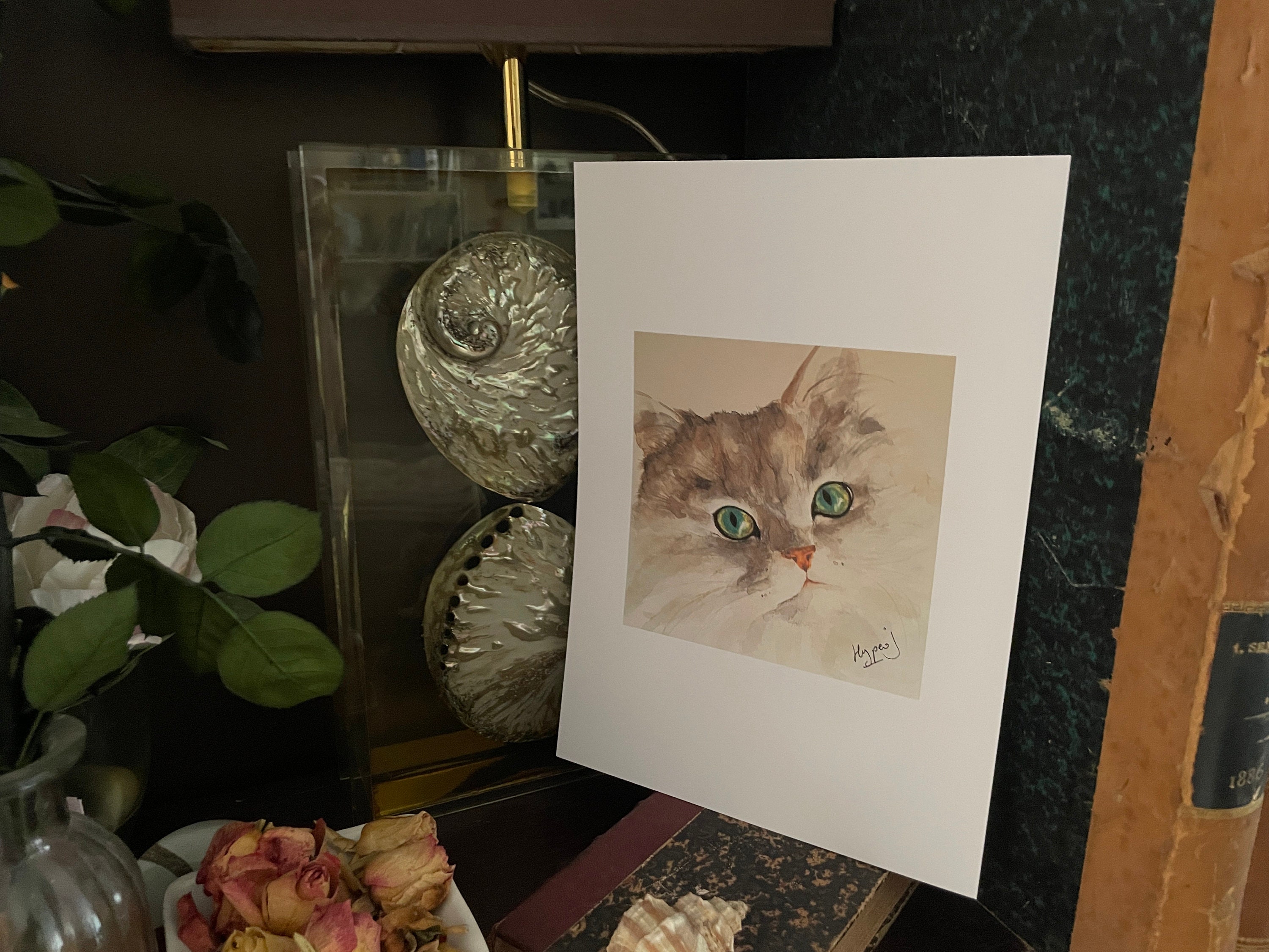 White Persian Cat Painting Art Print of an Original Etsy