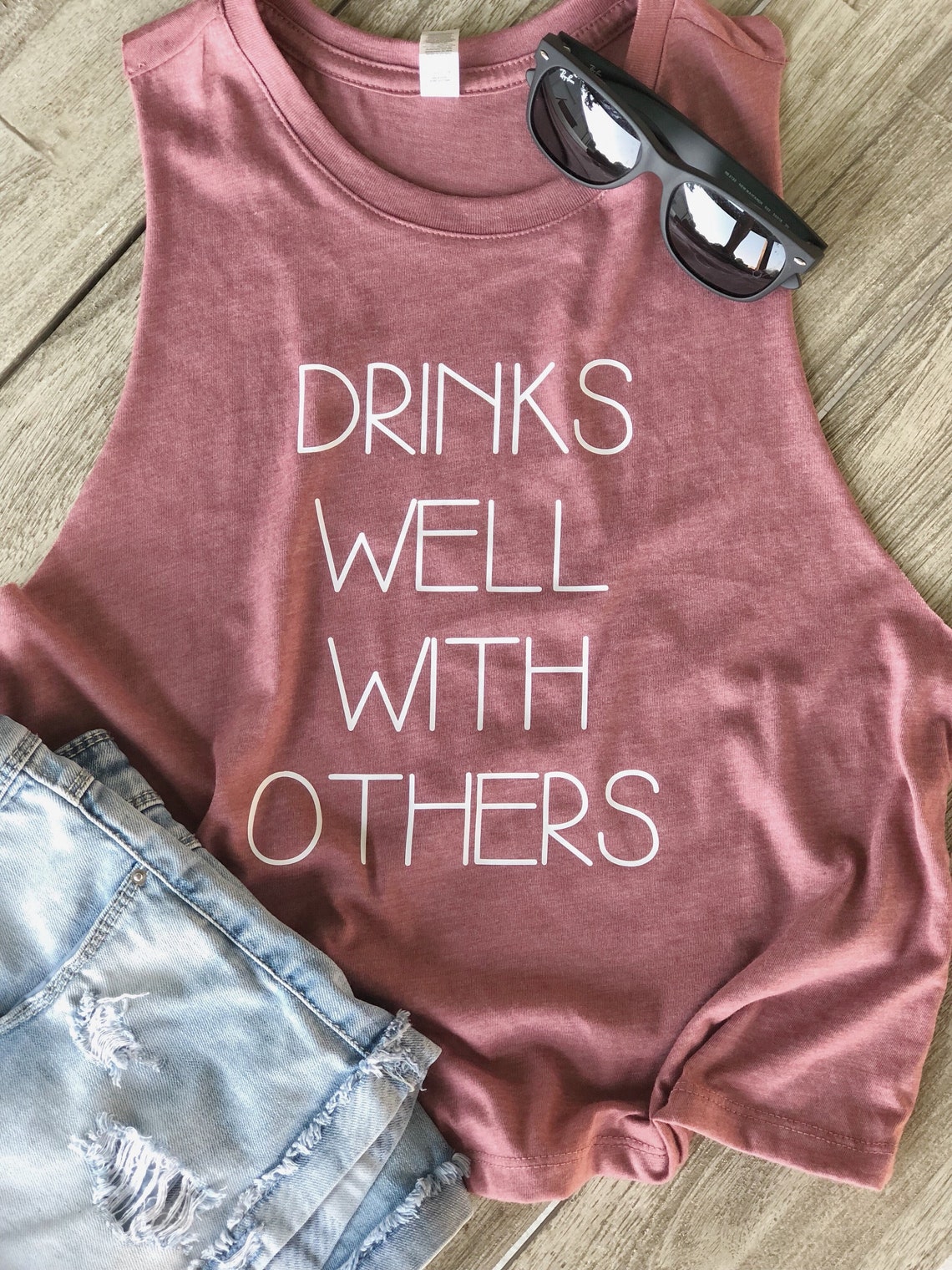 Drinks Well With Others Party Tank. Summer Crop Top. - Etsy