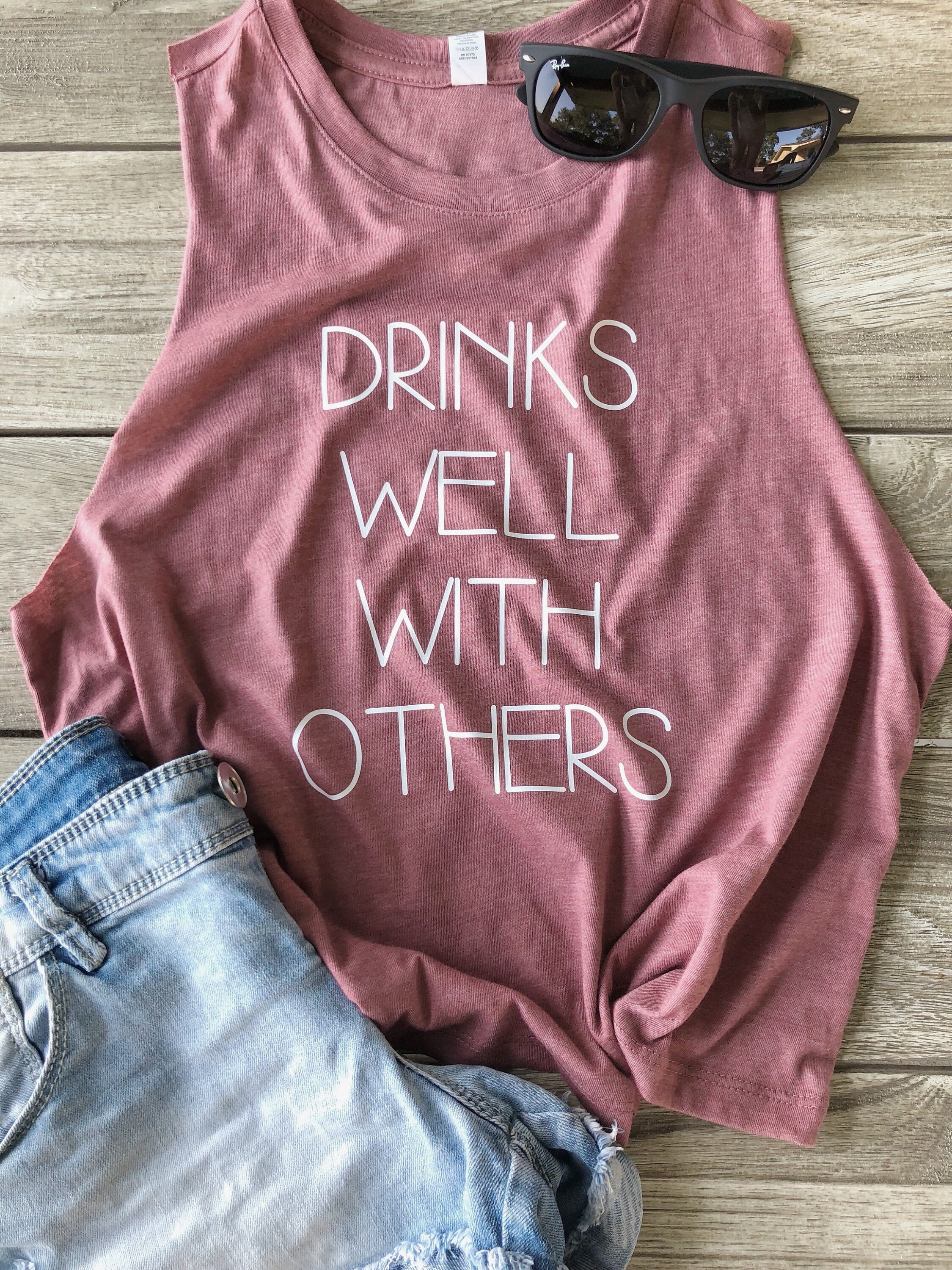 Drinks Well With Others Party Tank. Summer Crop Top. - Etsy