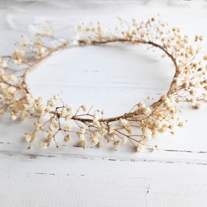 Flower Girl Crown, Flower Girl Headpiece, Babys Breath Flower Crown, Ivory Flower Crown, Flower Girl Crown for Wedding, Flower Accessories