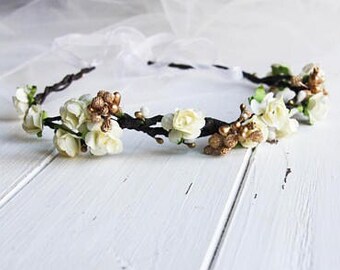 Flower Crown, Flower Headpiece, Hair Accessories, Wedding Flower Crown, Bridesmaid Flower Crown, Flower Girl Crown, Bridal Flower Crown