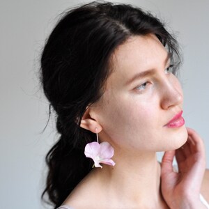 Romantic Flowers Earrings, Fabric Flowers Bridal Earrings, Bohemian Earrings, Bridesmaid Flower Accessories Earrings, Bridal Flower Earrings image 8