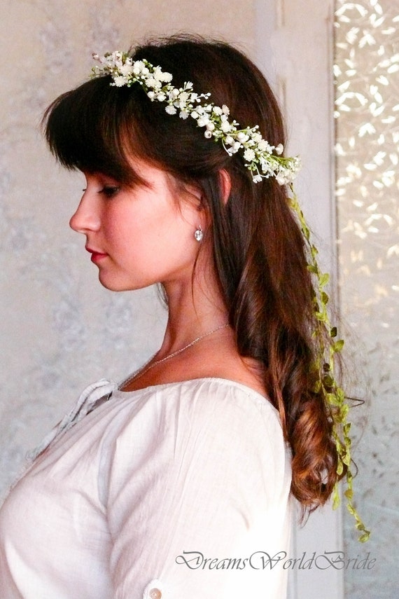 Flower Girl Crown Flower Crown Wedding Flower Girl Headpiece Ivory Head Wreath Flower Girl Headband Bridal Flower Crown Floral Tiara Etsy France