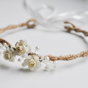Flower Girl Crown, Flower Girl Headband, Flower Crown Wedding, Ivory Flower Crown, Flower  Headpiece, Bridal Flower Crown, Small Crown Girl