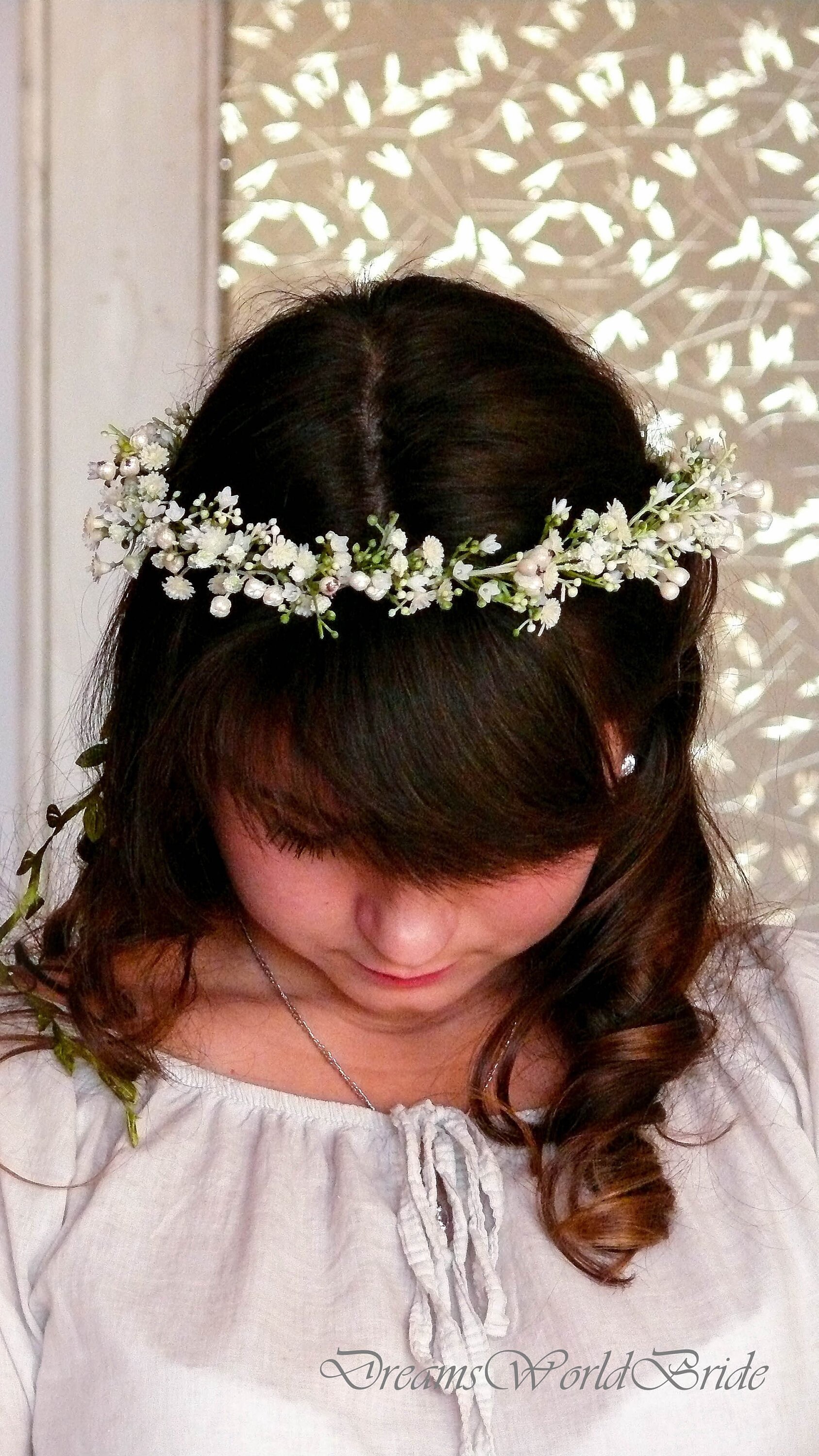 Flower Girl Crown Flower Crown Wedding Flower Girl Headpiece Ivory Head Wreath Flower Girl Headband Bridal Flower Crown Floral Tiara Etsy France
