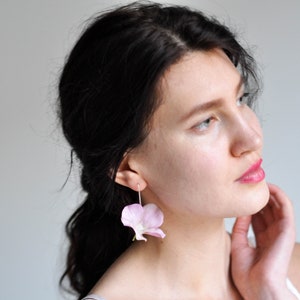 Romantic Flowers Earrings, Fabric Flowers Bridal Earrings, Bohemian Earrings, Bridesmaid Flower Accessories Earrings, Bridal Flower Earrings image 6