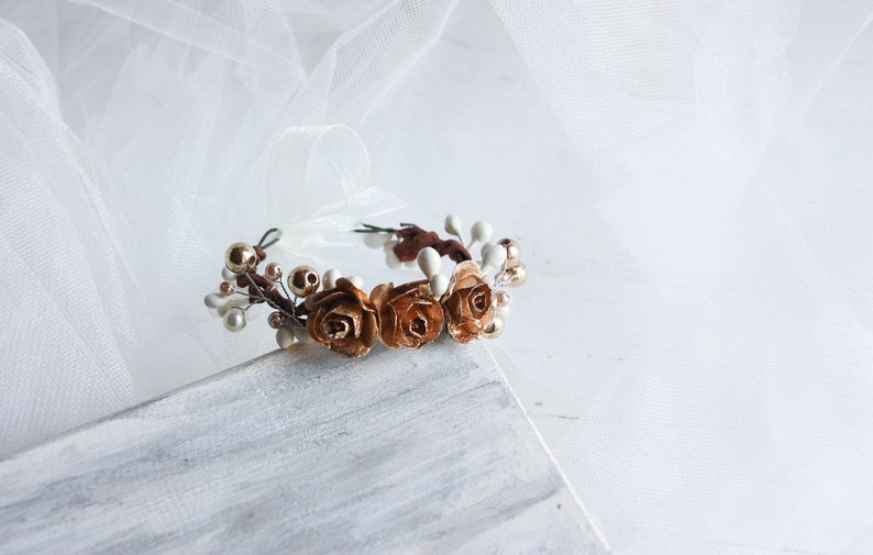 Corsage Bracelet, Wrist Corsage, Wrist Gold Bracelet, Flower Girl Accessories, Bracelet Corsage, Flower Girl Corsage, Flower Wrist Corsage image 8