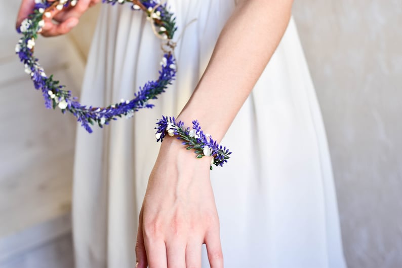 Violet Bridesmaids Wrist Corsage Lavender Wrist Corsage Flower Girl Accessories Flower Hand Bracelet Bridesmaids Flower Accessories