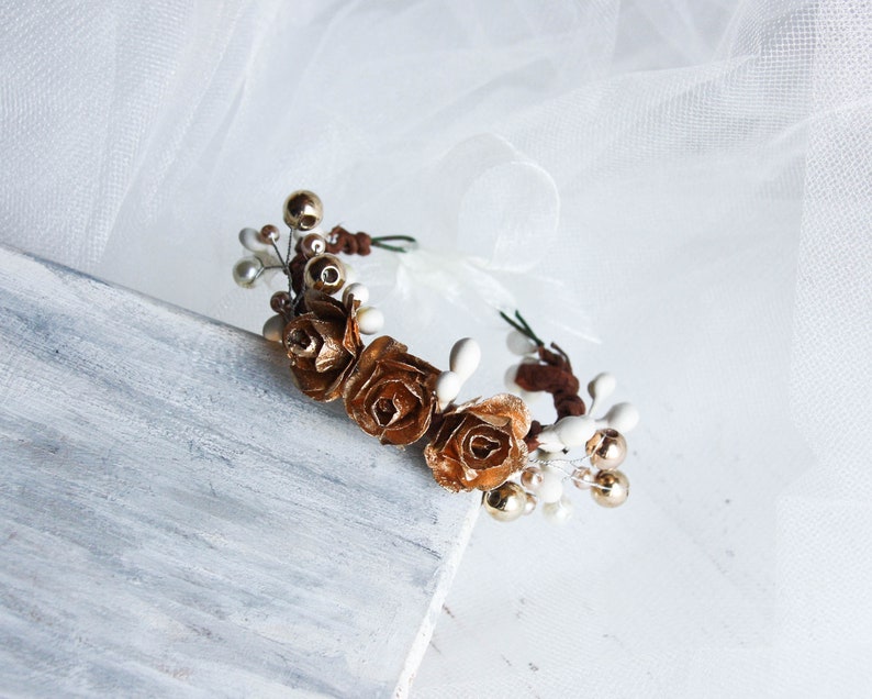 Corsage Bracelet, Wrist Corsage, Wrist Gold Bracelet, Flower Girl Accessories, Bracelet Corsage, Flower Girl Corsage, Flower Wrist Corsage image 9