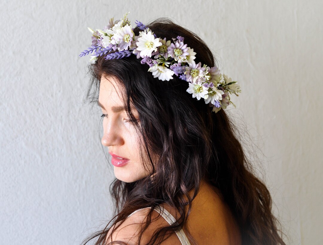 Lavender Flower Crown, Purple Flower Crown, Lilac Flower Crown, Flower