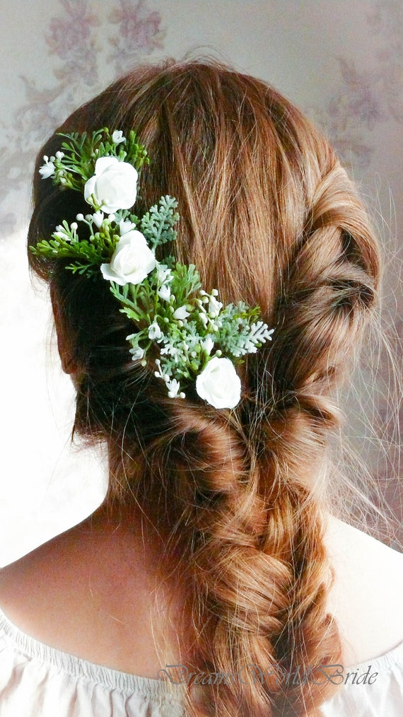 Flower Hair Piece Bridal Hair Pins Wedding Hair Pins Flower Etsy