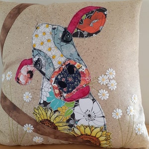 Patrón de aplique de vaca Daisy, un adorable animal de granja lechera de retales, bloque de edredón, arte de tela, proyecto hecho a mano, regalo único para amantes de las manualidades