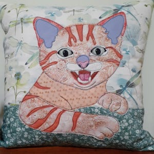 Orange Cat Raw Edge Applique