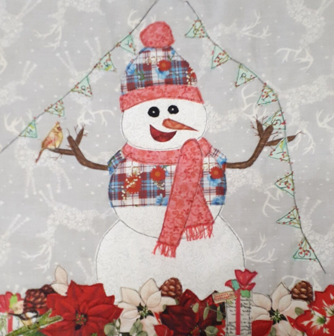 Snowman Applique Pattern: Winter Christmas Quilt Block (PDF Pattern) - Etsy