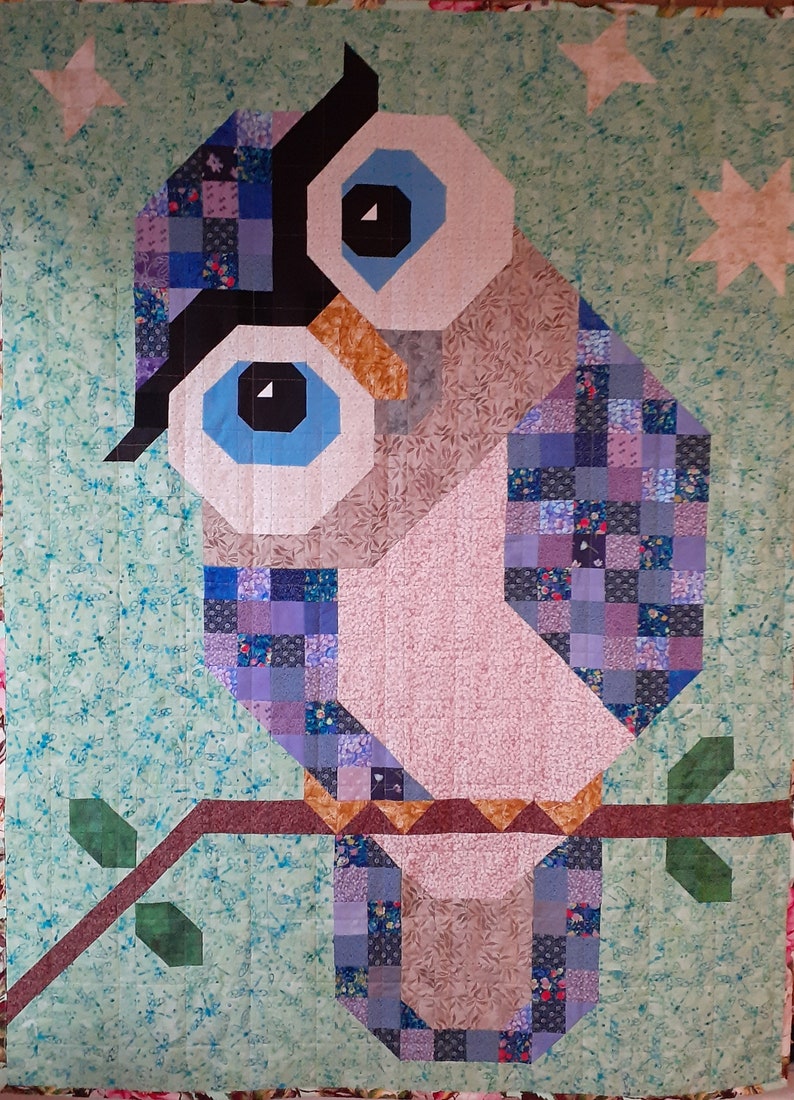 Colorful Owl Patchwork Quilted Blanket NCU0HY004