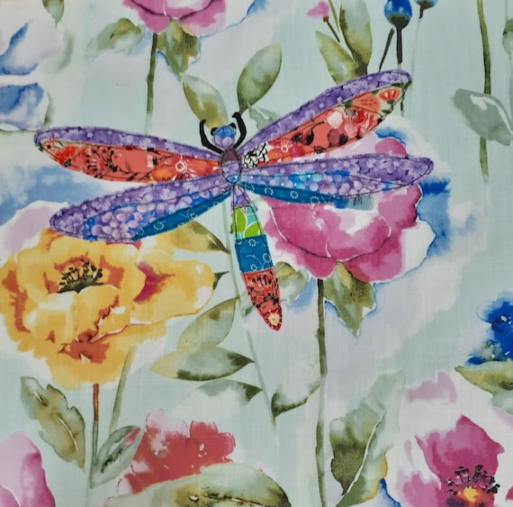 Dragonfly Applique Pattern: Raw Edge Fabric Art Quilt Block (PDF Pattern)