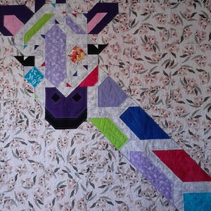 Giraffe Quilt Muster Jack der sanfte Riese Patchwork Decke Spaß und einfach Projekt Stoffkunst handgemachtes einzigartiges Geschenk für den Handwerksliebhaber