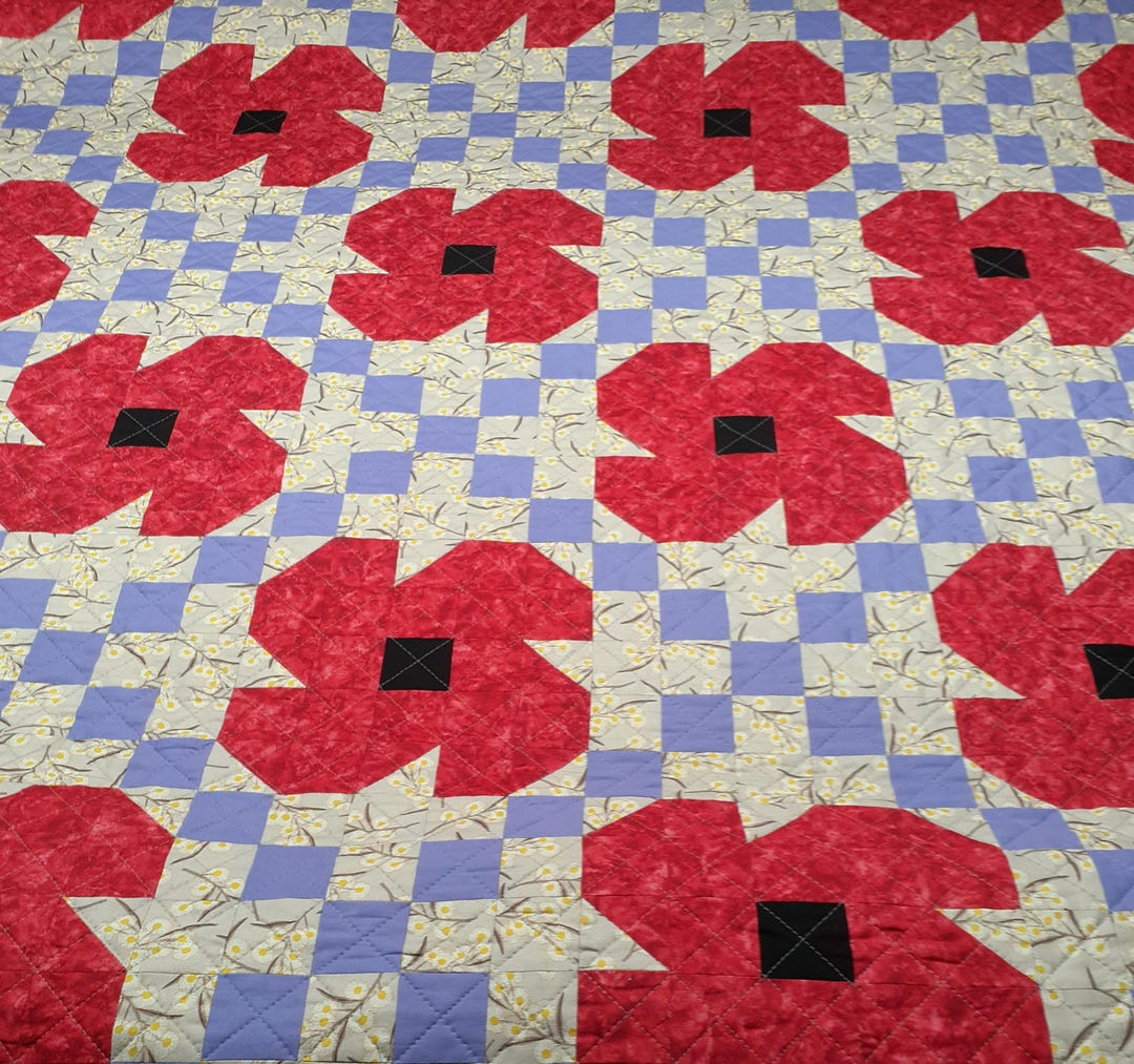 Pattern Patchwork Purple Poppy Quilt Pattern: Patchwork Purple Irish Chain (digital Download) - Etsy