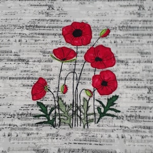 Flower Bundle Applique Patterns Save Money Bundle of 3 White Daisy Red Poppy Sunflower Quilt Block  Handmade Unique Gift For Craft Lover