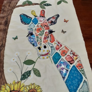 Giraffe Applique Printed Paper Pattern Jill the Gorgeous Wild Animal Scrap Buster  Quilt Fabric Art Project Handmade Unique Craft Lover Gift
