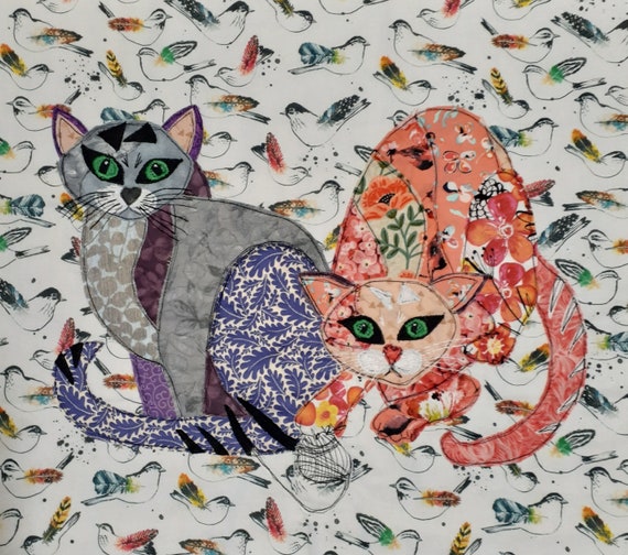 Cat Applique Pattern: Dennis and Randy Quilt Block Project (PDF