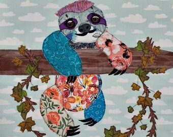 Sloth Applique Pattern: Sally the Sweet Creature Quilt Block (PDF