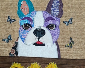 Boston Terrier Applique Pattern Barb a Beautiful Dog Scrap Buster Quilt Block Handmade Project Fabric Art Hobby Unique Gift for Craft Lovers