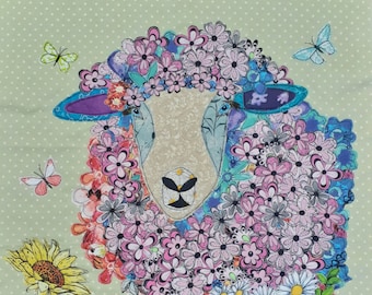 Sheep Applique & Collage Pattern Suzi Farm Life Little Lamb Scrap Buster Fabric Art Handmade Hobby Quilt Project Unique Gift For Craft Lover