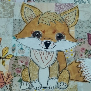 Fuchs Applikation Muster Phoebe die flauschige kleine Baby Vixen Schrott Buster Stoff Kunst Hobby Handmade Quilt Projekt einzigartiges Geschenk für Handwerksliebhaber