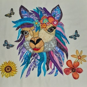 Alpaka Applikation Muster Ali das niedliche süße Schaf Beschützer Scrap Buster Stoff Kunst Handmade Hobby Quilt Projekt Einzigartiges Geschenk für Handwerksliebhaber