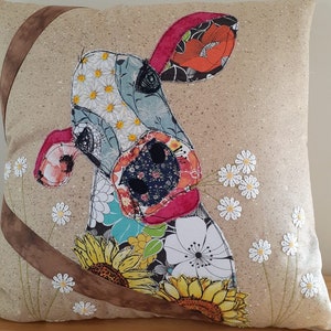 Top Applique Modelli di carta stampata Pacchetto di 3 Daisy Cow Jill Giraffe Dotty Donkey Quilt Block Tessuto Arte Fatto a mano Regalo unico Amante dell'artigianato