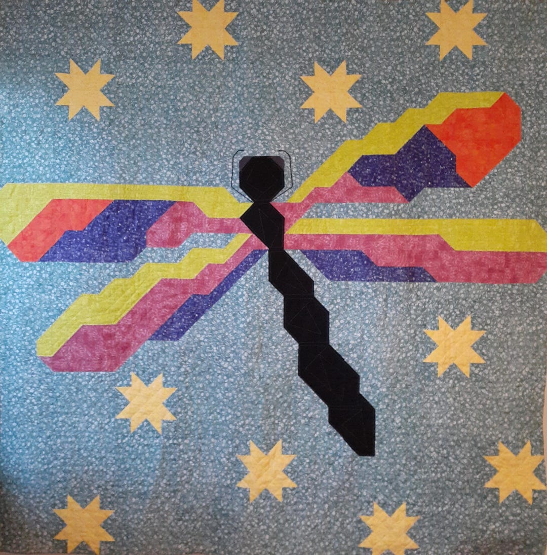 Pcmr Patchwork Donna's Dragonfly Patchwork Quilt Pattern 72